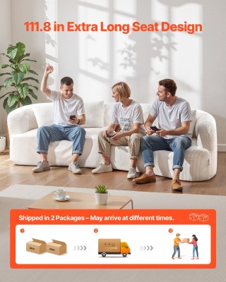 VEVOR Επιπλέον Μεγάλος Κυρτός Καναπές 1020 x 2840 x 780 mm BYDRWSFY...