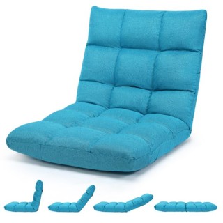 Costway Ξαπλώστρα Δαπέδου με Πλάτη από Κοραλλένιο Βελούδο, Τυρκουάζ...