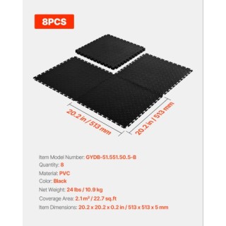 VEVOR Πλακάκια Δαπέδου Γκαράζ Διασυνδεόμενα, Σετ 8 τεμαχίων, Μαύρα,... VEVOR Πλακάκια Δαπέδου Γκαράζ Διασυνδεόμενα, Σετ 8 τεμαχίων, Μαύρα,...