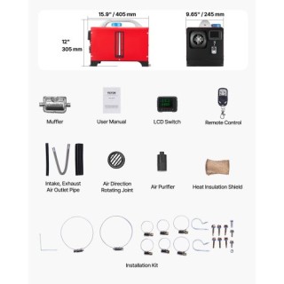 VEVOR Θερμαντήρας Αέρος Ντίζελ 8 kW με Λειτουργία DC 12-24 V και Μα...