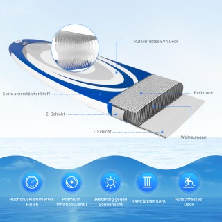 Costway  Φουσκωτή Σανίδα Stand Up Paddle Επιπλέον φαρδιά αντιολισθη...