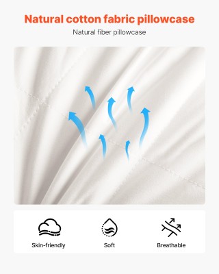 VEVOR Μαξιλάρι Ύπνου King Size 760 x 500 mm με 90% Φτερά Χήνας CZTY...