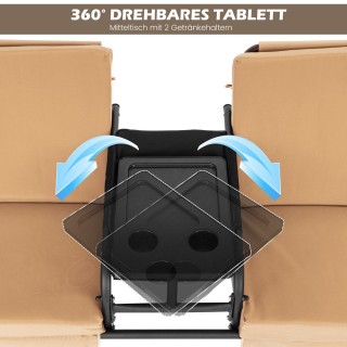 Costway  Διθέσια Κούνια Βεράντας με Ρυθμιζόμενη Οροφή και Αποσπώμεν...