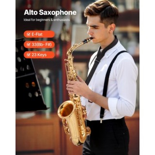 VEVOR Σαξόφωνο Άλτο Εβ για Αρχάριους με Θήκη και Επιστόμιο WGSKSZYJ...