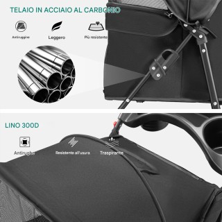 BAKAJI Πτυσσόμενο Καρότσι για Σκύλους και Γάτες Μαύρο 30Kg 02842633 BAKAJI Πτυσσόμενο Καρότσι για Σκύλους και Γάτες Μαύρο 30Kg 02842633