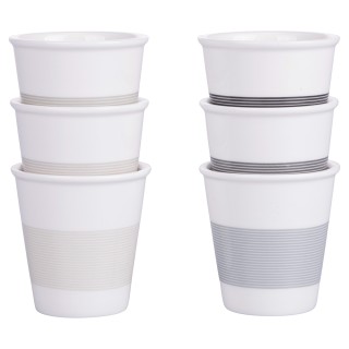 Villa DEste  Σετ 6 φλιτζανάκια καφέ 60 ml από πορσελάνη με σχέδιο ρ...