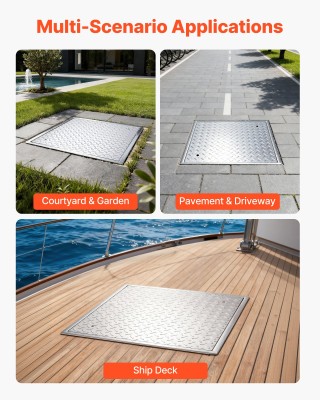 VEVOR Τετράγωνο Καπάκι Λεκάνης με Βάση, 600x600mm Βαρέος Τύπου Αντι... VEVOR Τετράγωνο Καπάκι Λεκάνης με Βάση, 600x600mm Βαρέος Τύπου Αντι...