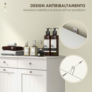 HOMCOM Φορητό Μπάνιο με 2 Αφαιρούμενα Καλάθια Ρούχων, 2 Συρτάρια κα... HOMCOM Φορητό Μπάνιο με 2 Αφαιρούμενα Καλάθια Ρούχων, 2 Συρτάρια κα...