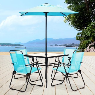 Shally Dogan Σετ Τραπεζαρίας 6 Τεμαχίων για Κήπο με Ομπρέλα και 4 ... Shally Dogan Σετ Τραπεζαρίας 6 Τεμαχίων για Κήπο με Ομπρέλα και 4 ...