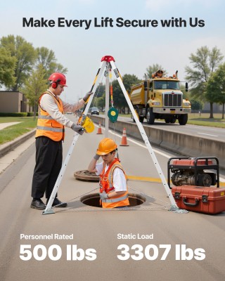 VEVOR Βαρέως Τύπου Κιτ Τρίποδα Διάσωσης με Βίντσι 544 kg και Ρυθμιζ...