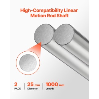 VEVOR Ράβδος Γραμμικής Κίνησης 25mm x 1000mm, Άξονας SFC25 από Άνθρ... VEVOR Ράβδος Γραμμικής Κίνησης 25mm x 1000mm, Άξονας SFC25 από Άνθρ...