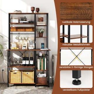 Costway Βιομηχανικό Ράφι Κουζίνας με Πρίζες και USB Συδέσεις 170 x ...