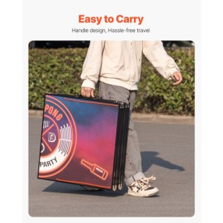 VEVOR Φορητό Τραπέζι Μπιραπονγκ 2.4μ με LED και Χειρολαβή Μεταφοράς...