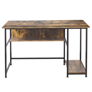 BAKAJI  Γραφείο με Ράφι Βιβλιοθήκης Τραπέζι για Υπολογιστή Μεταλλικ...