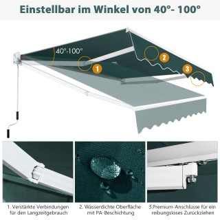 Costway Πτυσσόμενη Χειροκίνητη Τέντα 245x200 με Ρυθμιζόμενη Κλίση,... Costway Πτυσσόμενη Χειροκίνητη Τέντα 245x200 με Ρυθμιζόμενη Κλίση,...