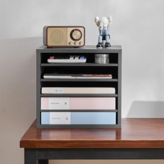 VEVOR Ξύλινος Οργανωτής Λογοτεχνίας με Ρυθμιζόμενα Ράφια Γκρι WJJEK... VEVOR Ξύλινος Οργανωτής Λογοτεχνίας με Ρυθμιζόμενα Ράφια Γκρι WJJEK...