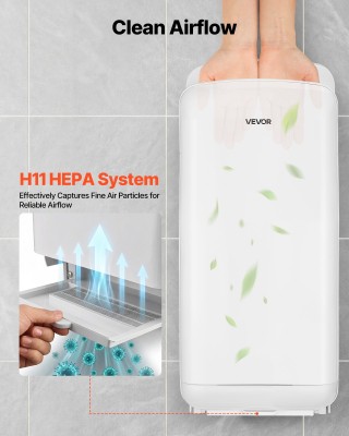 VEVOR Κάθετος Στεγνωτήρας Χεριών με HEPA Φίλτρο και Υψηλής Ταχύτητα...
