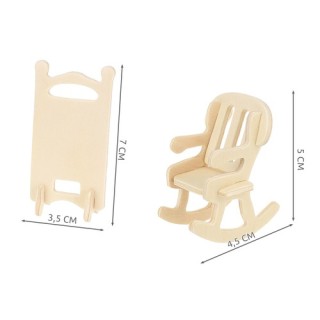 Σετ Κατασκευής DIY Ξύλινα Έπιπλα για Κουκλόσπιτο 34 τμχ. Kruzzel 23542