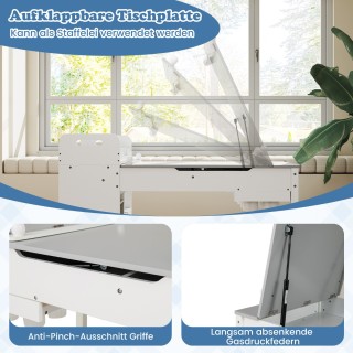 Costway Πολυλειτουργικό Παιδικό Τραπέζι Τέχνης με Αποθηκευτικούς Χώ...