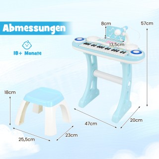 Costway  Παιδικό Ηλεκτρικό Πληκτρολόγιο 37 Πλήκτρων με Φως και Λειτ...
