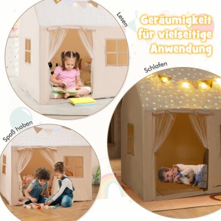 Costway Παιδική Σκηνή Εσωτερικού Χώρου 119 x 104 x 129 cm  με Φωτει...