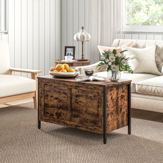 HOMCOM Ξύλινο Μπαούλο 95L Βιομηχανικού Στυλ με Καπάκι και Ασφαλή Με... HOMCOM Ξύλινο Μπαούλο 95L Βιομηχανικού Στυλ με Καπάκι και Ασφαλή Με...