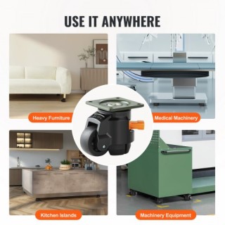 Σετ 4 Ρυθμιζόμενα Ροδάκια VEVOR, 500kg, 2, Βαρέως Τύπου με Περιστρο... Σετ 4 Ρυθμιζόμενα Ροδάκια VEVOR, 500kg, 2, Βαρέως Τύπου με Περιστρο...