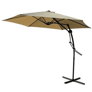 BAKAJI Ομπρέλα Κήπου Μπεζ Εκκεντρωμένη 3 x 3 μ. με Σταυρωτή Βάση κα...