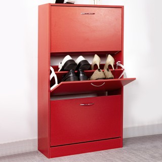 BAKAJI Ντουλάπα παπουτσιών 3 φύλλων με ράφια διπλού βάθους με λαβή... BAKAJI Ντουλάπα παπουτσιών 3 φύλλων με ράφια διπλού βάθους με λαβή...