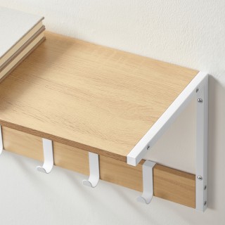 VASAGLE Διπλής Όψης Ράφια Τοίχου με Αποσπώμενους Γάντζους, Χρώμα Δρ...