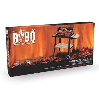 Galileo Ορθογώνιο μπάρμπεκιου από ανθρακούχο χάλυβα με ρόδες, αποσπ...