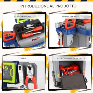 BAKAJI Παιδικός Πάγκος Εργασίας με Ρόδες και Αξεσουάρ Πολυλειτουργι... BAKAJI Παιδικός Πάγκος Εργασίας με Ρόδες και Αξεσουάρ Πολυλειτουργι...