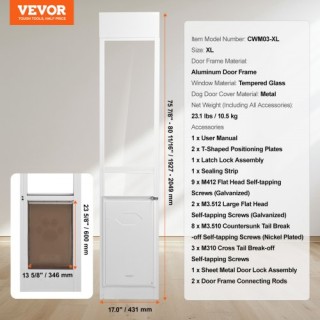 VEVOR Πόρτα Σκύλου για Συρόμενη Γυάλινη Πόρτα Ρυθμιζόμενου Ύψους X... VEVOR Πόρτα Σκύλου για Συρόμενη Γυάλινη Πόρτα Ρυθμιζόμενου Ύψους X...