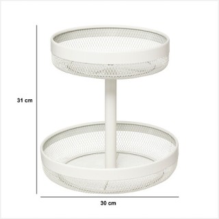 Μεταλλικό Καλάθι Φρούτων με 2 Διαμερίσματα 30 x 31 cm Μπεζ 189979A ...