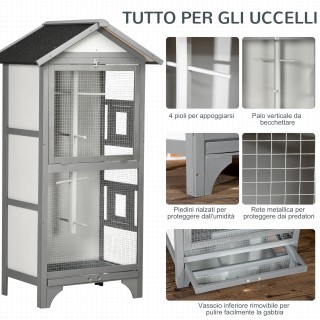 PawHut Spruce Outdoor Bird Aviary, 80,5x57x158,5cm, Ανοιχτό Γκρι D1... PawHut Spruce Outdoor Bird Aviary, 80,5x57x158,5cm, Ανοιχτό Γκρι D1...