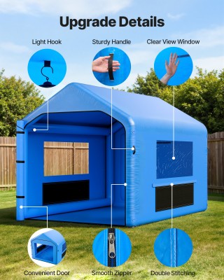 VEVOR Φουσκωτός Θάλαμος Βαφής 4x3x2.8 μ με Ισχυρό Φυσητήρα 750W και... VEVOR Φουσκωτός Θάλαμος Βαφής 4x3x2.8 μ με Ισχυρό Φυσητήρα 750W και...