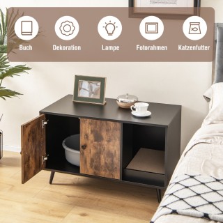 Costway  Κρυψώνα για την άμμο γάτας, μοντέρνο σπίτι γάτας με ντουλά...