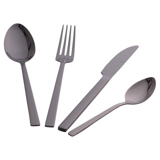 Villa DEste  Σετ 24 μαχαιροπίρουνα από ανοξείδωτο ατσάλι σε μαύρο γ...