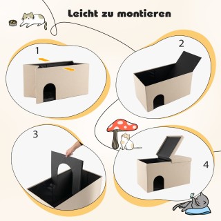 Costway Πτυσσόμενο Σπιτάκι Γάτας 2 σε 1 με Θέση έως 200 kg, 90 x 50...