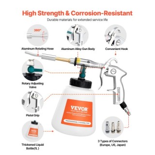 VEVOR Πιστόλι Καθαρισμού Αυτοκινήτου Υψηλής Πίεσης με Δοχείο 1L PJW... VEVOR Πιστόλι Καθαρισμού Αυτοκινήτου Υψηλής Πίεσης με Δοχείο 1L PJW...