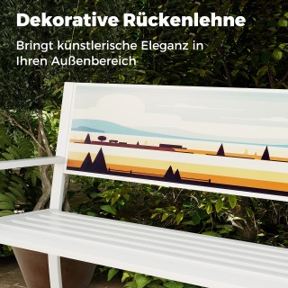 Costway  Μεταλλικός Κήπος - Ανθεκτική Διθέσια Λευκή Παγκάδα, Αντοχή...