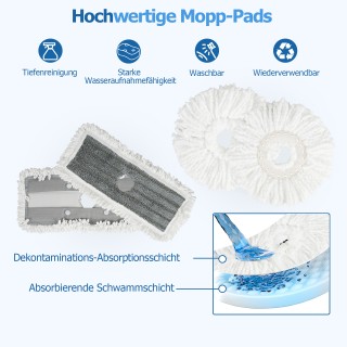 Costway Πολυλειτουργικό Σετ Σφουγγαρίστρας & Κουβά με Διαστάσεις 50...