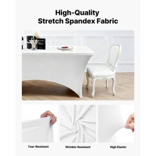 VEVOR 6-Δαχτυλοειδής Τραπεζομάντηλο για Ορθογώνιο 8FT σε Λευκό Χρώμ...