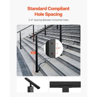 VEVOR Κολόνα Κάγκελου με Καλώδιο και Γωνιακές Οπές 30° 1JZLGZXHS106...