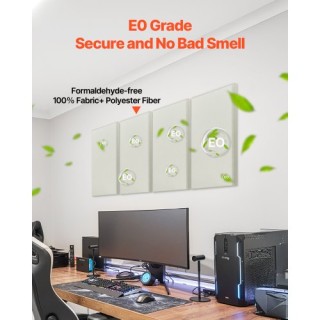 VEVOR 4 Τεμάχια Αυτοκόλλητα Ηχοαπορροφητικά Πάνελ Τοίχου 2 ιντσών σ...