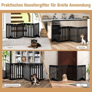 Costway Πτυσσόμενο Πάνελ Προστασίας Κατοικιδίων 4 Τμημάτων 203x60x1...