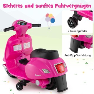 Costway  Αδειοδοτημένο Παιδικό Ηλεκτρικό Μοτό Vespa 6V με LED Φώτα ...