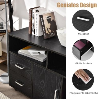 Costway  Τροχήλατο Ερμάριο με 2 Συρτάρια & 3 Ανοικτά Ράφια 100 cm x...