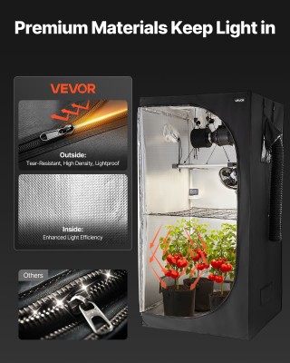 VEVOR Εσωτερικό Σετ Καλλιέργειας με Θερμοκήπιο 100x100x200 cm και Φ... VEVOR Εσωτερικό Σετ Καλλιέργειας με Θερμοκήπιο 100x100x200 cm και Φ...