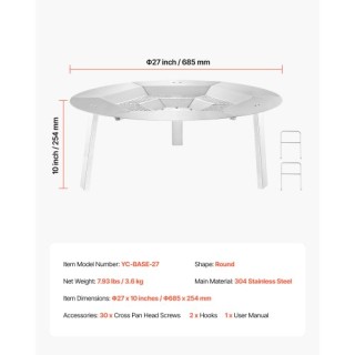 VEVOR Ανοξείδωτος Ανακλαστήρας Θερμότητας για Solo Stove Yukon 685.... VEVOR Ανοξείδωτος Ανακλαστήρας Θερμότητας για Solo Stove Yukon 685....
